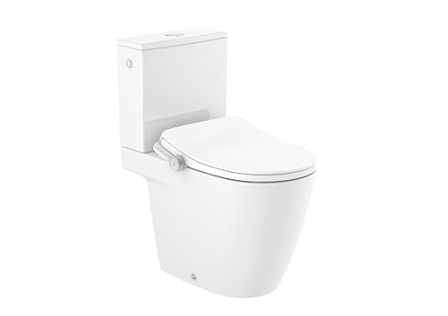 Roca A803151S01 - In-Wash® Ona - Smart toilet adosado a pared Rimless con salida dual. Incluye cisterna, tapa y asiento. Necesita toma de red.