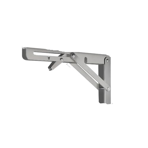 Brackets de estante plegable, Paquete de 2 soportes triangulares plegables for estante pared, acero negro y inoxidable, en varios tamaños(2pcs Stainless 10)
