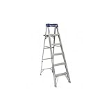 Louisville Ladder AS2106 Louisville AS2100 Step Ladder, 250 lb, 3 in Width X 3 in Depth Non-Conductive Rail, 5 Rung Stepladder, 6-Feet