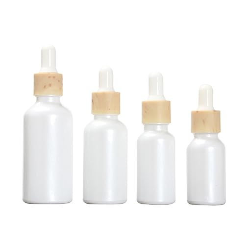 MERRYHAPY 4piezas Frasco Gotero Rellenable Unidades Vidrio Blanco para Aceites Esenciales Subenvases Práctico para Viaje