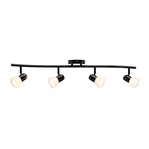 XiNBEi Lighting Track Lighting, 4 Light Modern Black Curved Kitchen Track Ceiling Light Fixtures XB-TR1223-4-MBK