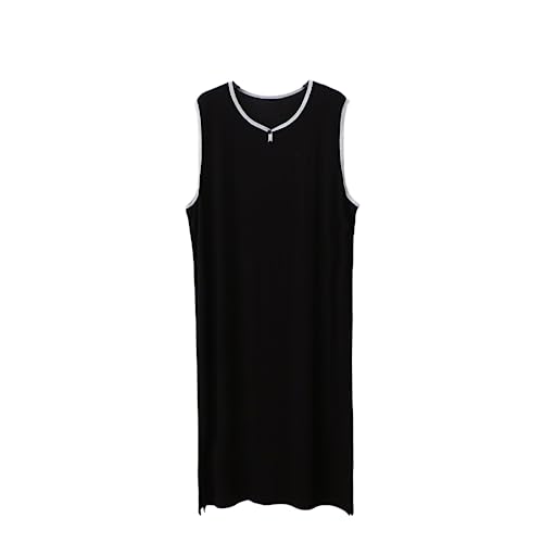 Men's Sleeveless Nightgown V Neck Night Shirt Loose Pajama Sleepwear Nightwear Loungewear Loose Nightdress