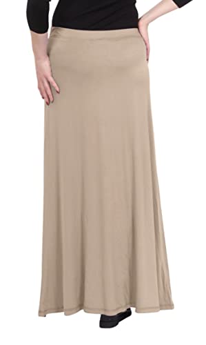Kosher Casual Maxi A-Line Skirt for Women Elastic Waist in Lightweight Viscose Spandex3