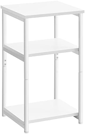 VASAGLE Side Table, Small End Table, Tall Nightstand for Living Room, Bedroom, Office, Bathroom, Greige and Black ULET273W14