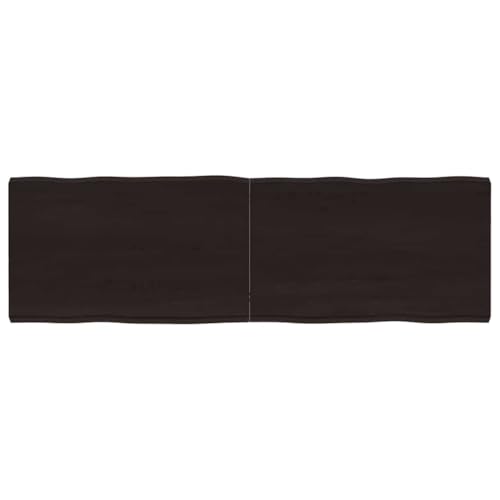vidaXL Tischplatte, Holzplatte für Tisch Esstisch Couchtisch, Massivholzplatte Handgefertigt mit Baumkante, Ersatztischplatte Scharnierdesign, Dunkelbraun 160x50x(2-6) cm Massivholz Behandelt