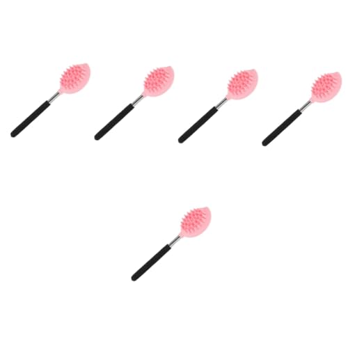 Brosse de bain longue en silicone Healvian avec 5 pièces et éponge exfoliante douce