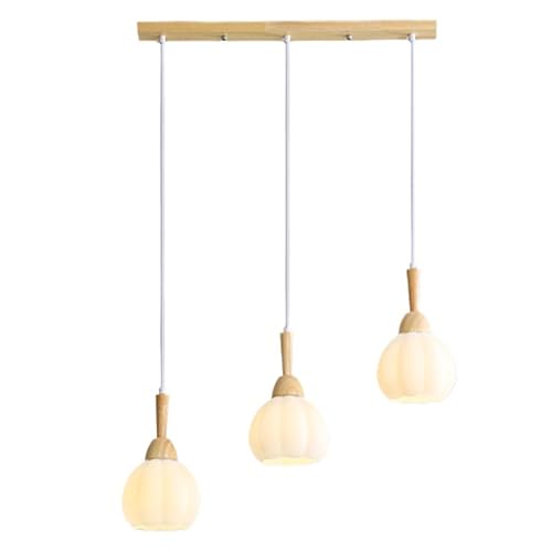 Chandelier en verre et bois japonais luminaire noble E26