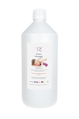 Aceite de masaje aromático para masajes, fisioterapia, bienestar y mucho más, grado medicinal (1l, eucalipto)