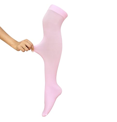 Image of Women's Opaque Stretchy Nylon Over Knee Thigh High Stockings Costume Socks