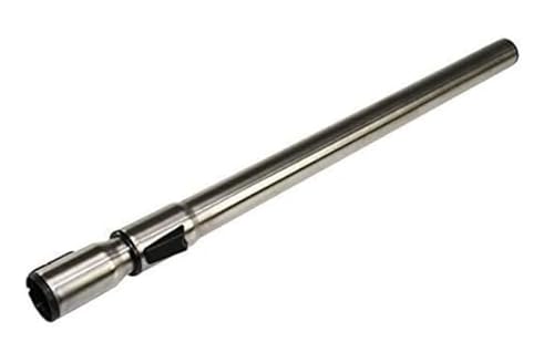 Varinha telescópica Miele de 35 mm cromada metálica não elétrica. Comprimento total quando estendido