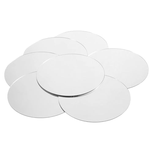 Xyembu 6 Pack Small Mirrors for Crafts 4 Inch Small Round Mirror Self Adhesive Acrylic Mirror for Wall Home Living Room Bedroom Table Centerpieces Wedding DIY Decor(4in/10cm)