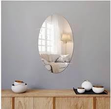 LIVANOS Flexible Plastic Oval Wall Mirror Sheet Self-Adhesive Shatterproof Acrylic Mirror Sticker for Bathroom, Living Room, Bedroom, & Home Wall Decor-image-16