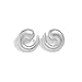 Silver Chunky Statement Earrings for Women Trendy Vintage Large Geometric Spiral Dangle Earrings Unique Big Swirl Earrings Fashion Birthday Jewelry(Silver)