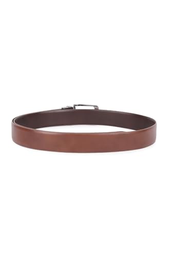Image of Louis Philippe Men's 100% Italian Leather Brush Gun Metal Buckle Formal Reversible Belt