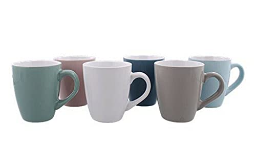 6er Set Kaffeebecher Tassen 150 ml aus Porzellan Kaffee Becher Tasse Uni / Bunt Cover