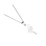 Healeved Collar Colgante de Flamenco de Acero Inoxidable Brillante, Collar de Animal Adorable para Mujer y Niña, Joyería para Fiesta y Obsequio Elegante