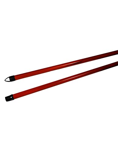 Manche Bois avec Embout et Pas de Vis, Vernis Chêne, 130cm