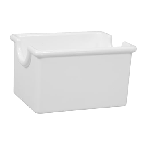 EXHUMKY Caja Organizadora Acrílica Para Bolsas De Té y Azúcar Contenedor Multifuncional Resistente Para Oficina y Bar Diseño Moderno y Práctico Unidad Blanca