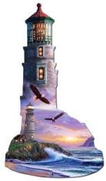 ArtFuzz Lighthouse Puzzle Vintage Sign 12X20