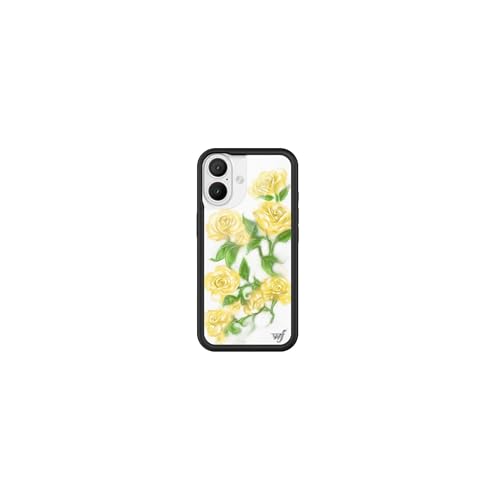 Image of Wildflower Cases - Compatible with iPhone 16 | Protective Black Bumper, 6.5ft Drop Test Certified, Women Owned Small Business | Floral Nature Green Aesthetic Trendy | Yellow Roses