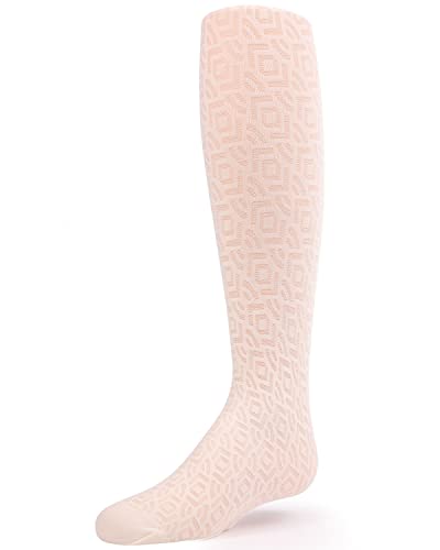 MeMoi Girls' Sheer Geo Art Deco-Inspired Tights