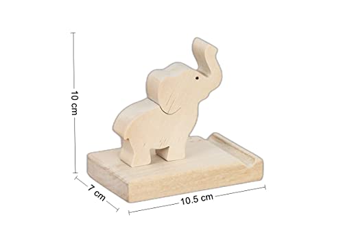 Wooden World - Wooden Ecological mobile phone stand with a Elephant figurine - Image 2