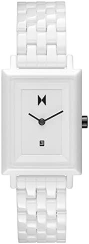MVMT レディース シグネチャー スクエア セラミックウォッチ, グロスホワイト, 26 MM, シグネチャースクエアセラミック。