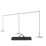 Fotoumgl 10x20 Pipe and Drape Stand Kit, Heavy Duty Backdrop Stand Adjustable, Sturdy Metal Back Drop Decoration Frame with Flat Base for Parties, Flower Wall, Wedding, Event,Trade Shows, Photo Shoot