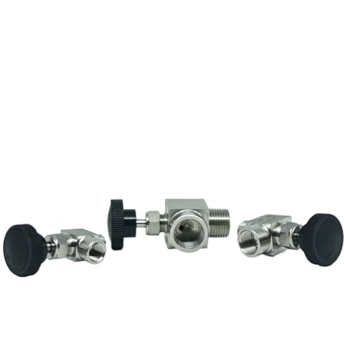 Válvula de aguja de 90 grados 1/4 NPT para regular flujo sin fugas 6