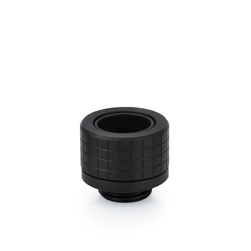 Image of Thermal Grizzly - DeltaMate - HT14 - Hard Tube Fitting - Black - CNC-machined brass - G1 /4 inch thread, OD 14mm - for rigid plastic /metal tubing in water-cooling systems