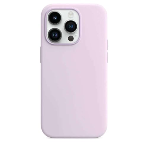 Coque en silicone liquide pour iPhone 14 Pro Max violette intégrale