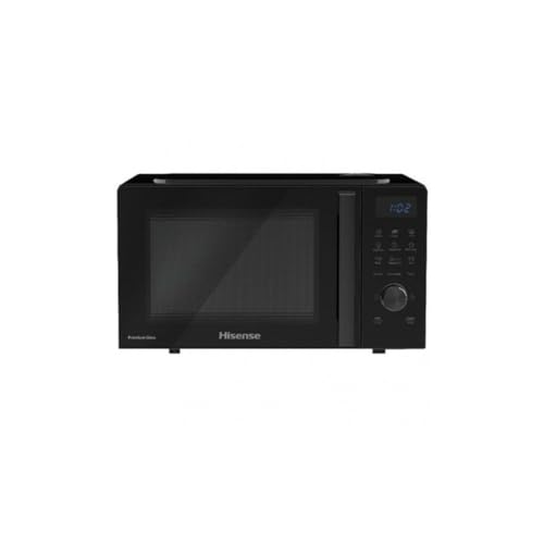 Hisense H23MOBSD1HG Micro-ondes avec gril, capacité 23 L, 800 W de puissance, 1000 W, barbecue, minuterie 60 min, mode décongélation, poignée, finition noire