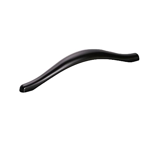 MOOD.SC Nordic Silver Brushed Modern Simple Bow Handle Cabinet Drawer Black Single Hole Door Small Handle Hole Distancia 96mm 128mm 160mm (5" 128mm,Black) Cover