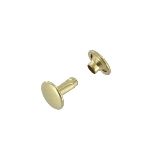 Solid Brass Double Cap Rivets, 100 Sets