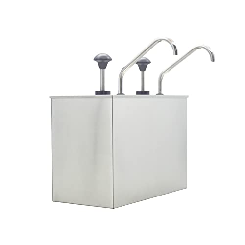 INTSUPERMAI Sauce Dispenser Pump Double Head Stainless Steel Volume Condiment Dispenser