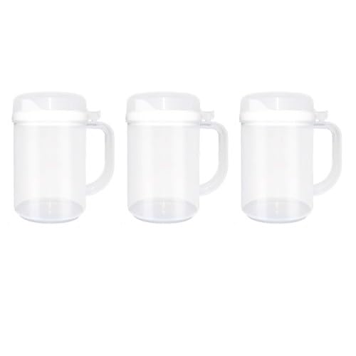 Kivivaka 3 jarras seguras para niños de 650 ml con boquilla antigoteo y mango de fácil sujeción, tapa sellada para mayor frescura, plástico sin BPA, para el hogar, aula, guardería