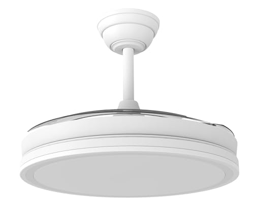 Wentylator LED składane łopatki Miso Evo biały 72 W z pamięcią zasilania, APP, pilot CCT 3000-4000-6000K, ściemnianie, cichy