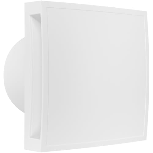 Vent Systems Elektrischer Badlüfter 100 mm mit Frontplatte - Wand-, Deckenmontage – Kunststoff Luft Abluftventilator – Klimagerät Lüfter für...