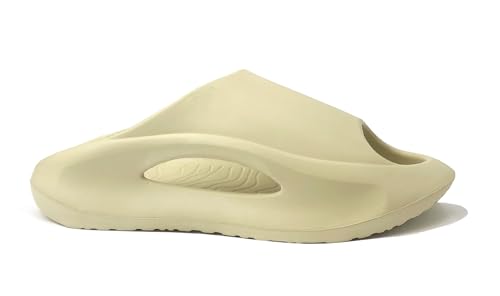 REDVOLUTION Unisex Adults Cloud Slides Men Women Soft Comfy Slippers (M(10.5-11.5), 737 khaki)