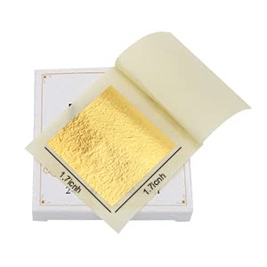 image for YongBo Edible Gold Leaf Sheets, 24K Cake Decoration Baking Gold Foil, 