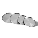 Juego de 4 Cubiertas Protectoras para Quemadores de Cocina en Acero Inoxidable con Pulido Espejo - Adecuadas para Quemadores Eléctricos Estándar