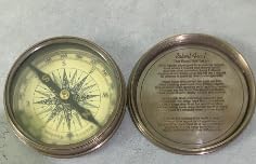 Brújula náutica clásica de latón vintage con tapa miniatura 4