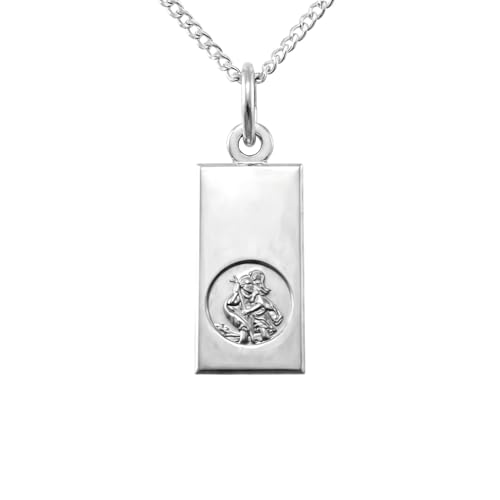 Pendentif Saint Christophe argent 925 Alexander Castle chaîne rectangulaire 20mm