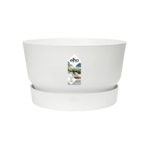 Elho Greenville Schale 33 - Blumentopf für Außen - Ø 32.5 x H 19.4 cm - Weiß/Weiss Cover
