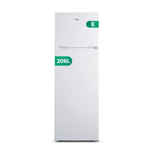 SVAN Frigorífico Blanco 2 Puertas, OF1455EW00, Capacidad 206 Litros, Tecnología Cíclica, Bajo Nivel Sonoro, Puertas Reversibles, Apertura Tipo Uñero, Clasificación Energética E