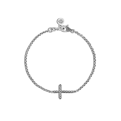 John Hardy Classic Chain Collection Cross Bracelet, Mini Rolo 2MM 925-Sterling Silver Chain - Main Image