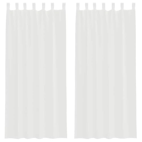 vidaXL Cortinas de Gasa con Trabillas 2 uds. Color Blanco 140x245 cm
