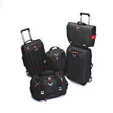 GM 2014-2017 Corvette C7 5 Piece Luggage Set Black with Logo by Chevrolet (BLACK)