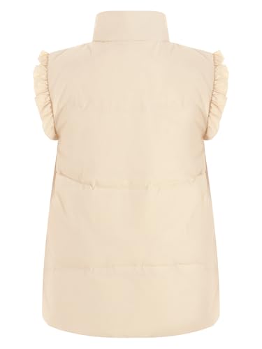 Girls Kids Cute Puffer Vest Toddler Sleeveless Down Jacket Casual Ruffled Cuffs Coat Winter Warm Outerwear2