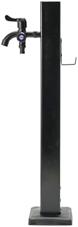 304 Stainless Steel Outdoor Water Column, Freestanding Garden Hose Stand & Dispenser, Vertical Irrigation Hydrant for Washing, Durable Black Finish